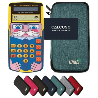 Image de CALCUSO Ensemble de Base Turquoise avec Calculatrice TI Little Professor Solar