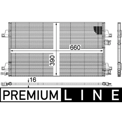 Image de MAHLE ORIGINAL AC 366 000P Condenseur De Clim avec pressostat, sans déshydrateur 660mm RENAULT: Vel Satis 3/5 portes, LAGUNA 2, 2 Grandtour