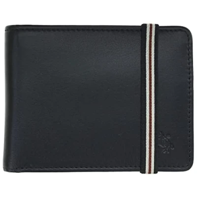 Image de VISCONTI Portefeuille en cuir avec fermeture élastique bloquant RFID et Tap and Go BN3, Noir , Taille unique, Moderne