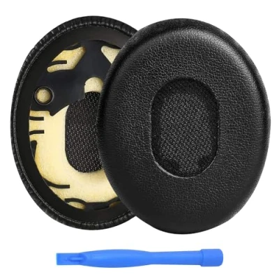 Image de Remplacement Coussinets d&#039;oreille pour Bose QuietComfort QC3 / OE1 on Ear Casque par MMOBIEL Memory Foam et Protein PU Coussinet de Rechange Noir