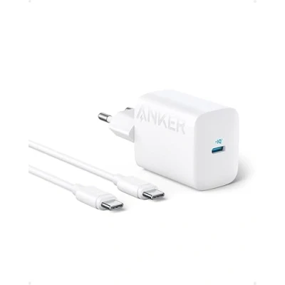Image de Chargeur USB C 30 W, Anker 312 avec Design Compact, Charge Rapide Haute Vitesse pour Samsung S23, MacBook Air, iPad Pro, et Plus(câble de 1,5 m Inclus)