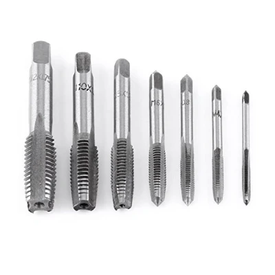 Image de 7pcs Filetage Métrique Robinet Taraud Taraudé Outil de Taraudage en Acier à la Main M3 M4 M5 M6 M8 M10 M12