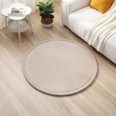Image de Hakuna Matte Tapis de Jeu bébé en Velours Moelleux 120x120x2,5cm, Beige pour Enfant avec Mousse à mémoire Haute qualité Dessous antidérapant