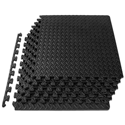 Image de ProsourceFit Puzzle Exercise Mat ½ in, EVA Interlocking Foam Floor Tiles for Home Gym, Workout Equipment, Padding Kids, Black, 24 in x Sq Ft 6