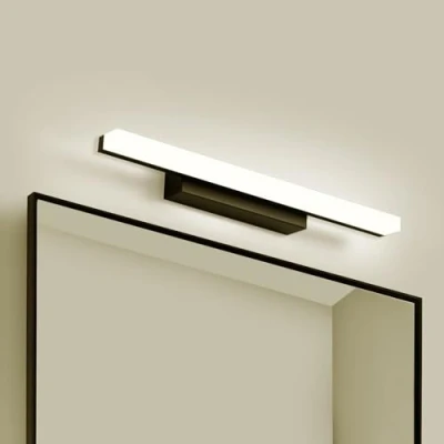 Image de Yafido Lampe pour Miroir LED 9W Noir Applique Salle de Bain Blanc Neutre 4000K Luminaire Moderne Eclairage 800LM 40CM Non dimmable
