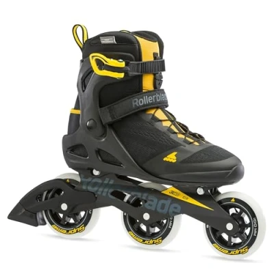 Image de Rollerblade Macroblade 100 3WD Rollers en Ligne Mixte Adulte Noir/Jaune Safran 43