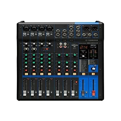 Image de Yamaha MG10XUF Console de mixage compacte avec 10 canaux d&#039;entrée, effets, USB et préamplis micro D PRE Version Faders