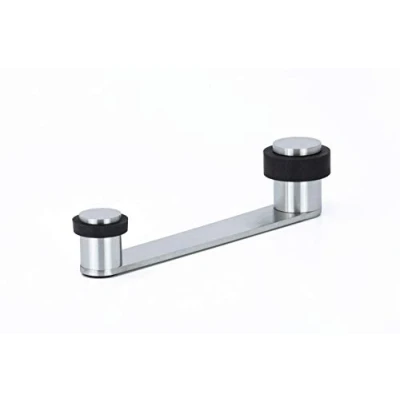 Image de Butée de porte avec retenue rotative Pour jusqu&#039;à 100 mm, laiton Comprend vis + cheville Réf I 253 EVI Herrajes (inox mat caoutchouc noir)