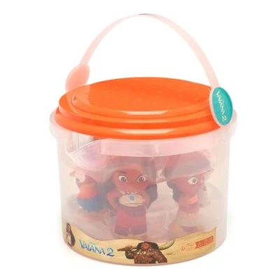 Image de Disney Store Official Ensemble de Jouets Bain Vaiana 2, 5 pièces, inclut Vaiana, Simea, Pua, Hei et Maui, avec Seau Rangement, à partir 6 Mois