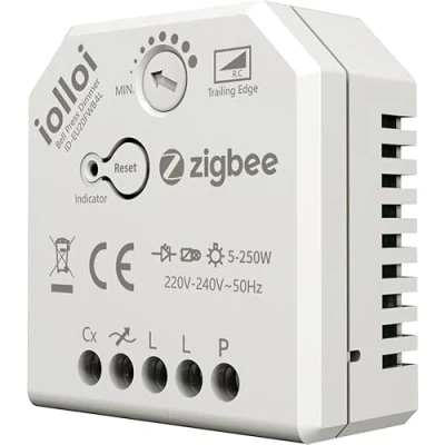 Image de gradateur Zigbee 5 200W, rotatif de bord fuite 220V pour lampes LED et halogèn,compatible avec Alexa Philips Huemmables