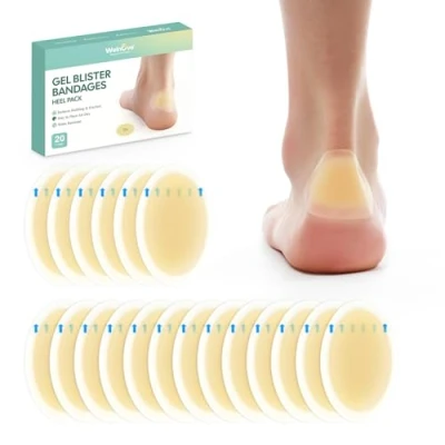 Image de 20 Pieces Blister Plasters for Feet Welnove Invisible Hydrocolloid Gel Bandages Pads Prevention and Recovery Cushion Pad Heel(Heel Pack)