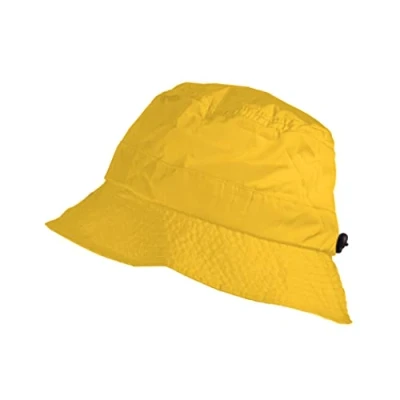 Image de TOUTACOO, Bob de Pluie, Chapeau Repliable dans sa Poche intégrée, Aspect Nylon Jaune (Pluie)