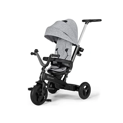 Image de Kinderkraft Tricycle bébé evolutif TWIPPER, Siège pivotant à 360, 9 mois 5 ans, Gris
