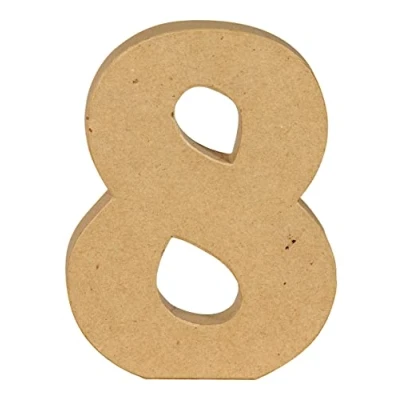 Image de Décopatch AC892C Un support en Papier mâché Brun 15x2,5x20 cm, Chiffre 8
