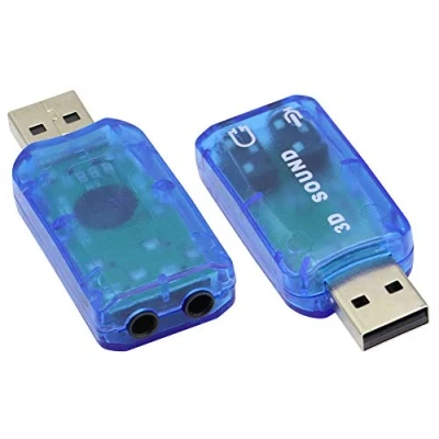 Image de zdyCGTime Carte Son stéréo USB Externe 5.1,Adaptateur Audio virtuel 5.1 canaux 2.0 vers 3D,Compatible avec Windows et PC,Ordinateur Portable,Plug and Play.(Pack de 2 /Bleu)