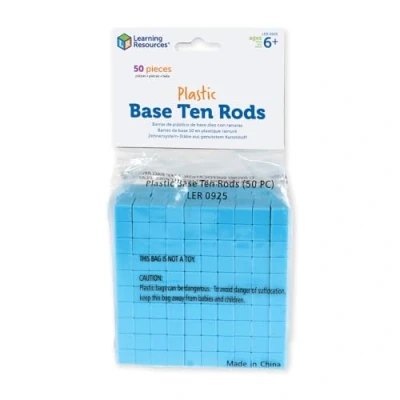 Image de Learning Resources Barres de base 10 en plastique rainuré (jeu 50), Non Applicable.