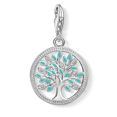 Image de Thomas Sabo 1469 041 17 Pendentif breloque pour femme, en forme d’arbre d’amour argent Sterling 925 et turquoise