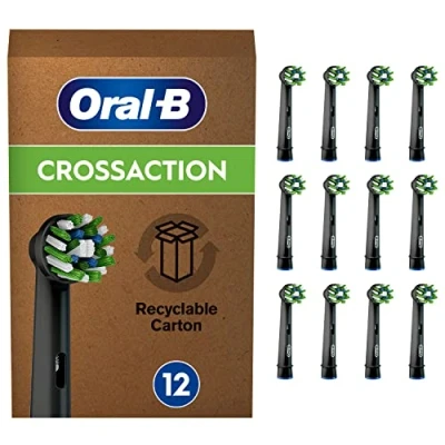 Image de Oral B IO, Cross Action, 12 Brossettes de Rechange, Embout, Brosse à dents électrique, Format Spécial Boîte Aux Lettres, Carton Recyclable, Blanc
