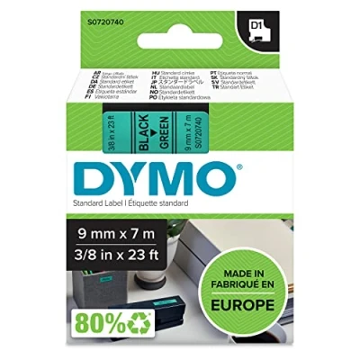 Image de Dymo 40919 (S0720740) (9 mm) Noir sur vert Ruban