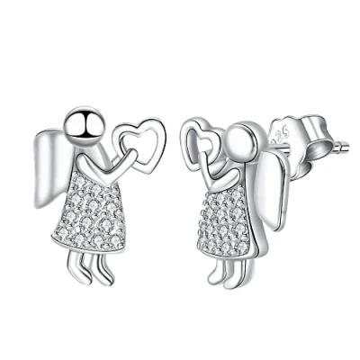 Image de J.MUN Ange boucles d&#039;oreilles pour Femme Argent Sterling 925 d&#039;oreilles, Bijoux Cadeaux épouse mère soeurs filles