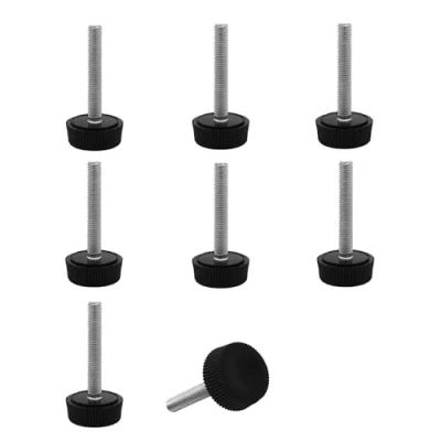 Image de SKIR&#039;CO Lot de 8 pieds nivellement M5 x 30 mm, ronds réglables en métal, tige filetée M5, pied