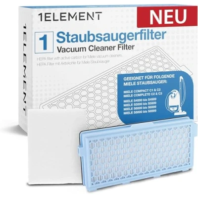 Image de 1 Filter für Miele Staubsauger [Compact C1 &amp; C2, Complete C2 C3, S8340] HEPA und Motorfilter Allergiker gegen Feinstaub Gerüche [S4000, S5000, S6000 S8000 Series] 2022