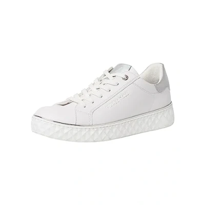 Image de MARCO TOZZI Femme Talon Plat, Amovible, Semelle intérieure Douce Feel Me, idéale pour Le Travail et Les Loisirs 2 23705 20 Basket, White Comb, 40 EU