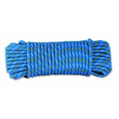 Image de Chapuis Corde Polypropylène / Polyamide Tressée Résistance à la Rupture Indicative 450 kg Diamètre 6 mm Longueur 15 m Loisirs et Jardinage Bleu