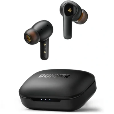 Image de Donner Casque Bluetooth, Écouteur Sport Réduction de Bruit Multimode, Graves Musclés, 4 Micros, 36H Autonomie, Charge sans Fil, APP Son Personnalisé, Mode Gaming (Noir terne)