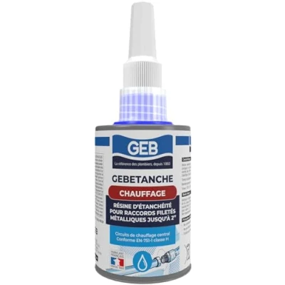 Image de GEB Gebetanche chauffage Résine anaérobie d&#039;étanchéitée pour raccords filetés métal et air comprimé 75ml
