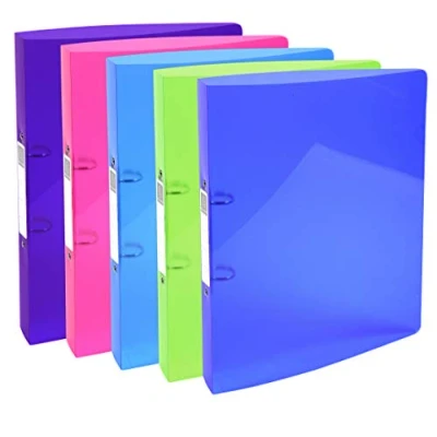 Image de Exacompta Réf. 54780E Lot de 5 classeurs semi rigides PP Iderama 2 anneaux ronds diamètre 30mm Dos 40mm Dimensions extérieures : 32x26,8 cm Format à classer A4 Maxi couleurs assorties