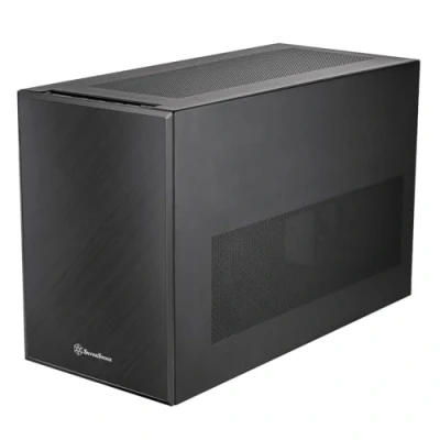 Image de SilverStone Technology SUGO 17, Noir, Châssis Haut de Gamme en Forme Cube avec Un hébergement Exceptionnel des Composants, SST SG17B (Noir)