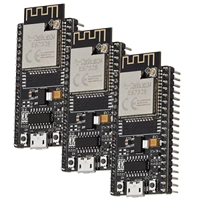 Image de AZDelivery 3 x NodeMCU ESP32 S Kit Bluetooth Audio BLE Modules MCU Carte de développement Wifi avec WLAN 2,4 GHz Processeur CPU double cœur Microcontrôleur 2 en 1 intégré E Book inclus