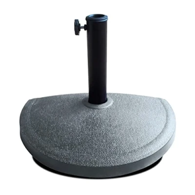 Image de JUANIO Demi Pied de Parasol, Base Parasol pour Balcon en Ciment Coloris Gris Longueur 46 x Profondeur 28 Hauteur 7 cm