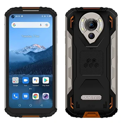 Image de OUKITEL Smartphone Incassable WP16, 10600mAh Batterie, Caméra de Vision Nocturne 20MP, Téléphone IP68 Etanche Antichoc Android 11, Helio P60 Octa Core 8GB 128GB, 6.4&#039;&#039; HD+,Double SIM,GPS NFC Orange