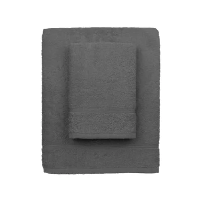 Image de zer0bed, Serviettes de Bain Lilas, 2 Bain, Serviette Visage, Bidet, Couleur Unie, Anthracite, 100% Coton, Lot pièces