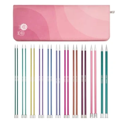 Image de KnitPro Zing Ensemble d&#039;aiguilles à pointe unique 11 x 25 cm Paires d&#039;épingles tricoter une extrémité Grande Set, code couleur pour débutants, professionnels et coffret cadeau