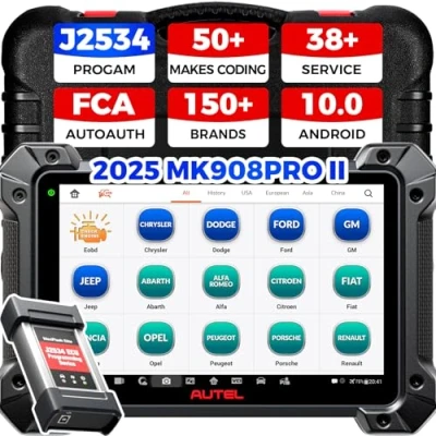 Image de Autel MaxiCOM MK908 Pro II OBD2 Scanner : Valise Diagnostic Auto avec Le Meilleur matériel, Programmation J2534, Codage ECU, Bi Directionnel, 36 Service pour 150 Marques, FCA AutoAuth