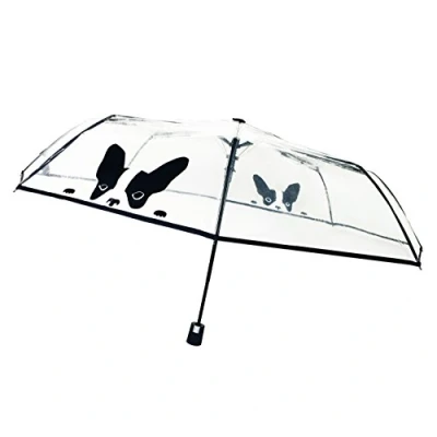 Image de SMATI Parapluie Pliant Transparent motif Chien (Bouledogue français) Ouverture Automatique Compact Solide Résistant au Vent Dessin et Modèle déposé