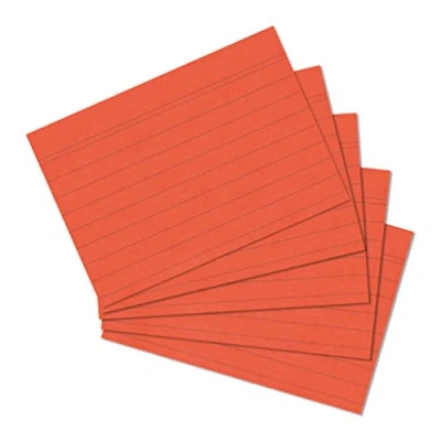 Image de Herlitz Lot de 100 fiches Bristol Format A4/A5/A6/A7/A8 A6 ligné. liniert Orange