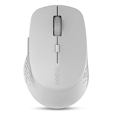 Image de Rapoo souris optique sans fil Multi mode 2,4GHz/BT 3.0/BT 4.0 &quot;M300&quot; (bluetooth, d&#039;ordinateur, design, avec boutons et molette de défilement) Blanc