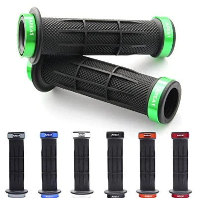 Image de Area1 Poignées de Guidon vélo, Poignees VTT BMX 2x 22mm Poignée en caoutchouc, Antidérapantes, Stripe Vert
