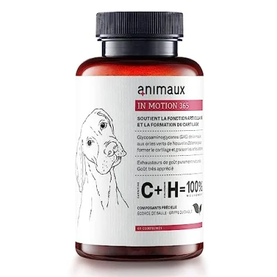 Image de comprimés pour articulations Chiens 60 à mâcher soutient Les &amp; os complément avec Moule Verte, Griffe du Diable écorce de Saule Animaux in Motion 365 Dogs