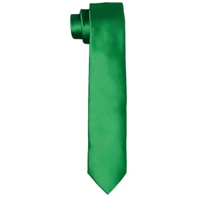 Image de DonDon Cravates pour hommes, faites à la main, look soie 6 cm Vert