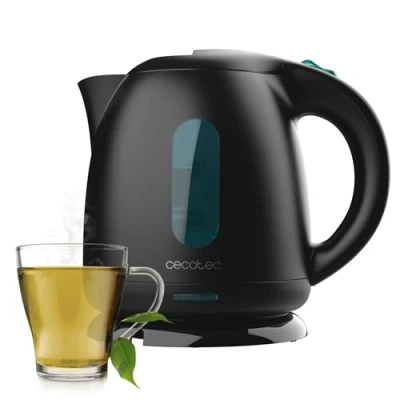 Image de Cecotec Bouilloire Electrique Thermosense 140 Black. 1 L sans BPA, 2200 W pour un chauffage rapide, filtre anti calcaire, base rotative à 360º tous.