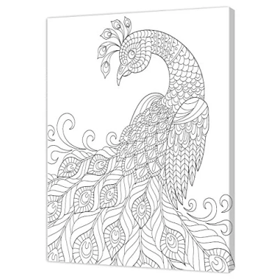 Image de Pintcolor 7808.0 châssis avec Toile imprimée à colorier, Bois de Sapin, Blanc/Noir, 40 x 50 3,5 cm