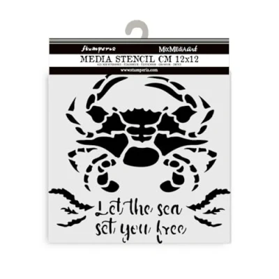 Image de Stamperia Thick Stencils for Scrapbooks, Albums, Cards, Bullet Journalling, and More, Flexible Material, Easy to Clean, Perfect Hobbies, Crafts Gifting (Silent Sea, Crab)