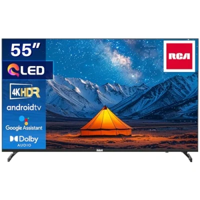 Image de RCA Smart TV 55 Pouces (139 cm) QLED 4K UHD HDR Android Téléviseurs WiFi, Bluetooth
