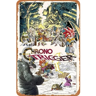 Image de Clilsiatm Poster Chrono Trigger Vintage Game Tin Sign Retro Metal 20,3 x 30,5 cm