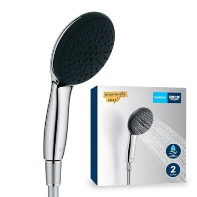 Image de GROHE QuickFix Vitalio Start 110, Ensemble de douche avec Douchette Ronde 2 jets (Pluie et Stimulant) Flexible 1, 5m, Economie d&#039;Eau, Sélection Facile, Procédé Anti Calcaire, Chromé, 2696010E